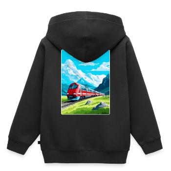 Glacier Express Switzerland Vintage Travel Poster - Kids Premium Organic Hoodie - black - Back - AI Model Kid Male (0cm)