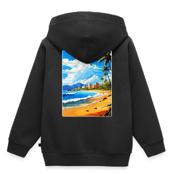Playa De Las Americas Spanien Vintage Reiseplakat - Kinder Premium Organic Hoodie - Schwarz - Hinten - AI Model Kid Male (0cm)
