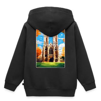 Westminster Abbey London England Uk Travel Poster - Kids Premium Organic Hoodie - black - Back - AI Model Kid Male (0cm)