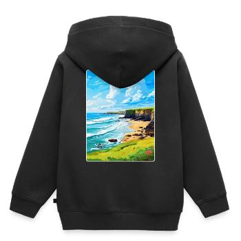 Bude Cornwall, England, Vereinigtes Königreich, Reiseposter, Souvenir - Kinder Premium Organic Hoodie - Schwarz - Hinten - AI Model Kid Male (0cm)