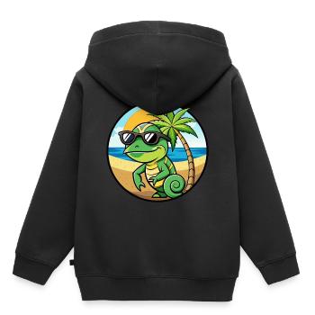 Chamäleon Lustige Cartoon Sommer Strand Sonnenbrille - Kinder Premium Organic Hoodie - Schwarz - Hinten - AI Model Kid Male (0cm)