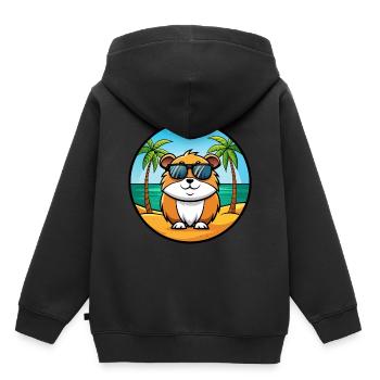 Meerschweinchen Lustige Cartoon Sommer Strand Sonnenbrille - Kinder Premium Organic Hoodie - Schwarz - Hinten - AI Model Kid Male (0cm)