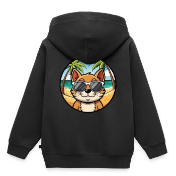 Bambino Cat Breed Cartoon Lunettes de soleil Beach - Sweat Premium à capuche enfant bio - noir - Dos - AI Model Kid Male (0cm)