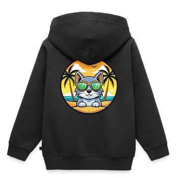 Lunettes de soleil australiennes Mist Cat Breed Cartoon Beach - Sweat Premium à capuche enfant bio - noir - Dos - AI Model Kid Male (0cm)