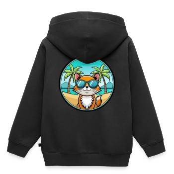 Hantilly Tiffany Katzenrasse Cartoon Sonnenbrille Strand - Kinder Premium Organic Hoodie - Schwarz - Hinten - AI Model Kid Male (0cm)