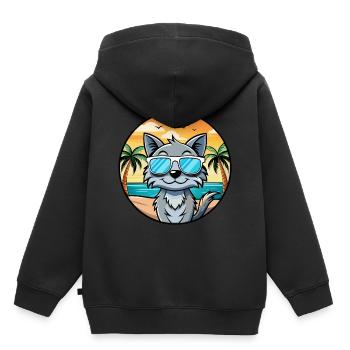 Lunettes de soleil australiennes Mist Cat Breed Cartoon Beach - Sweat Premium à capuche enfant bio - noir - Dos - AI Model Kid Male (0cm)