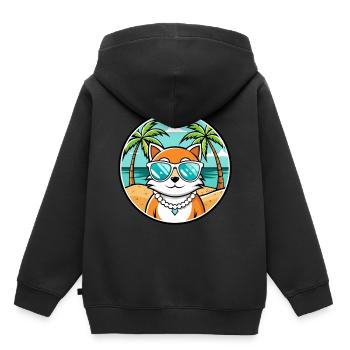 Hantilly Tiffany Katzenrasse Cartoon Sonnenbrille Strand - Kinder Premium Organic Hoodie - Schwarz - Hinten - AI Model Kid Male (0cm)