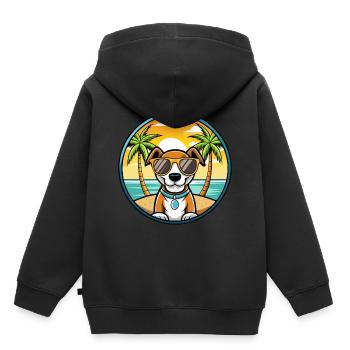 Ariege Pointer Hund Rasse Cartoon Sonnenbrille Strand - Kinder Premium Organic Hoodie - Schwarz - Hinten - AI Model Kid Male (0cm)