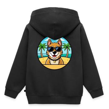 Alano Español Chien Race Dessin Animé Lunettes de Soleil Plage - Sweat Premium à capuche enfant bio - noir - Dos - AI Model Kid Male (0cm)