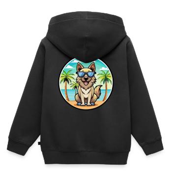 Lunettes de soleil de race de chien de berger des Carpates - Sweat Premium à capuche enfant bio - noir - Dos - AI Model Kid Male (0cm)