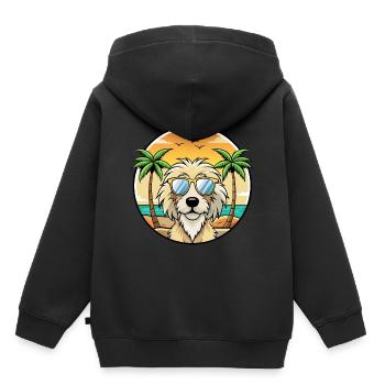 Katalanische Schäferhundrasse Cartoon Sonnenbrille Strand - Kinder Premium Organic Hoodie - Schwarz - Hinten - AI Model Kid Male (0cm)