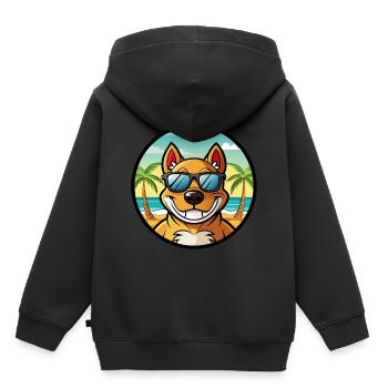 Cordoue Chien De Combat Race Dessin Animé Lunettes De Soleil Plage - Sweat Premium à capuche enfant bio - noir - Dos - AI Model Kid Male (0cm)