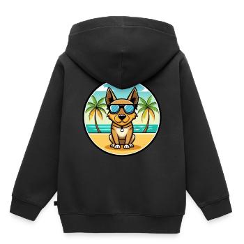 Lancashire Heeler Chien Race Dessin Animé Lunettes De Soleil Plage - Sweat Premium à capuche enfant bio - noir - Dos - AI Model Kid Male (0cm)