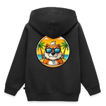 Lunettes de soleil de chasse de race de chien de garde de Moscou plage - Sweat Premium à capuche enfant bio - noir - Dos - AI Model Kid Male (0cm)