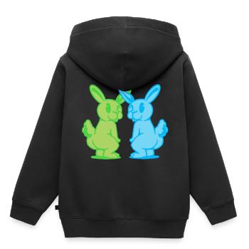 Bunny Bunny Retro Rabbit Rodent Rodent Rodent 80s - Kids Premium Organic Hoodie - black - Back - AI Model Kid Male (0cm)