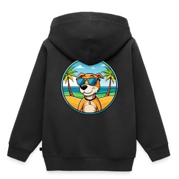 Auvergne Vorstehhund Rasse Cartoon Sonnenbrille Strand - Kinder Premium Organic Hoodie - Schwarz - Hinten - AI Model Kid Male (0cm)