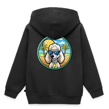 Corded Poodle Dog Breed Cartoon Sunglasses Beach - Kids Premium Organic Hoodie - black - Back - AI Model Kid Male (0cm)