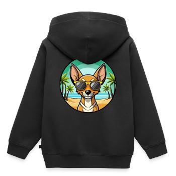 Cirneco Dell Etna Hunderasse Cartoon Sonnenbrille Strand - Kinder Premium Organic Hoodie - Schwarz - Hinten - AI Model Kid Male (0cm)