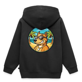 Cordoue Chien De Combat Race Dessin Animé Lunettes De Soleil Plage - Sweat Premium à capuche enfant bio - noir - Dos - AI Model Kid Male (0cm)