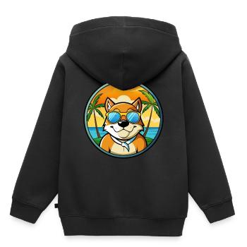 Lunettes de soleil de chasse de race de chien de garde de Moscou plage - Sweat Premium à capuche enfant bio - noir - Dos - AI Model Kid Male (0cm)