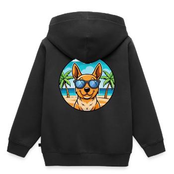 Lancashire Heeler Hunderasse Cartoon Sonnenbrille Strand - Kinder Premium Organic Hoodie - Schwarz - Hinten - AI Model Kid Male (0cm)