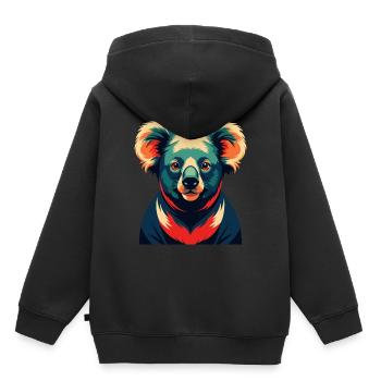 Koala Zeichentrickfigur Buntes Haustier Tier - Kinder Premium Organic Hoodie - Schwarz - Hinten - AI Model Kid Male (0cm)