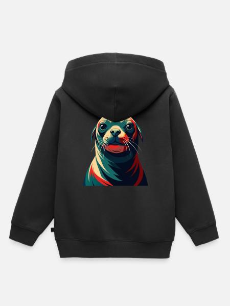 Het Karakter Kleurrijke Huisdier van het zegelbeeldverhaal - Kinder Premium hoodie biologisch - zwart
