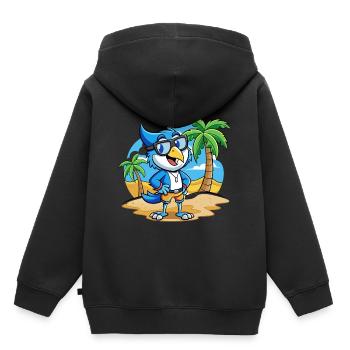 Lunettes de soleil Blue Jay Funny Cartoon Summer Beach - Sweat Premium à capuche enfant bio - noir - Dos - AI Model Kid Male (0cm)