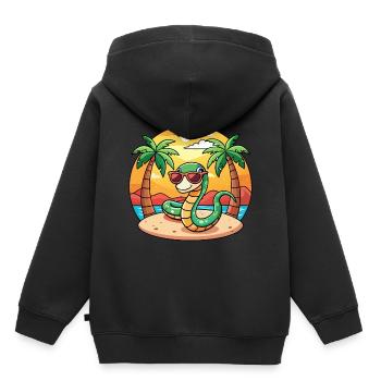 Lunettes de soleil de plage d’été de dessin animé drôle de serpent - Sweat Premium à capuche enfant bio - noir - Dos - AI Model Kid Male (0cm)