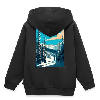 Vail Ski Resort Skifahren Reise Poster Souvenir WPA - Kinder Premium Organic Hoodie - Schwarz - Hinten - AI Model Kid Male (0cm)