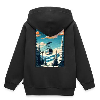 Beaver Creek Ski Travel Poster Souvenir Paint WPA - Kids Premium Organic Hoodie - black - Back - AI Model Kid Male (0cm)