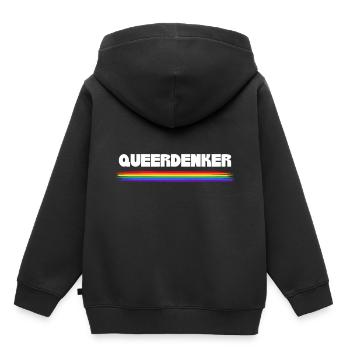 Queerdenker Queer LGBTQ Gay Pride Homosexualité - Sweat Premium à capuche enfant bio - noir - Dos - AI Model Kid Male (0cm)