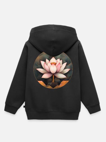 Lotusblüte - Kinder Premium Organic Hoodie - Schwarz