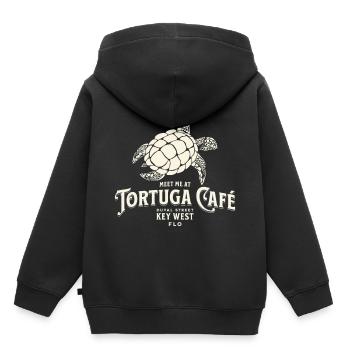 Tortuga Café Key West Style Illustration - Sweat Premium à capuche enfant bio - noir - Dos - AI Model Kid Male (0cm)