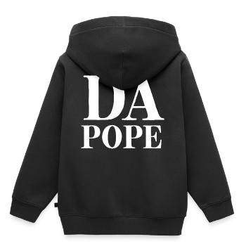 DA POPE Leo - Kinder Premium Organic Hoodie - Schwarz - Hinten - AI Model Kid Male (0cm)
