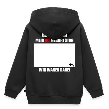 Unterschriften zum 60. Geburtstag - Gästebuch - Kinder Premium Organic Hoodie - Schwarz - Hinten - AI Model Kid Male (0cm)