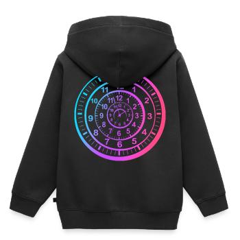 Voyage dans le temps - Sweat Premium à capuche enfant bio - noir - Dos - AI Model Kid Male (0cm)