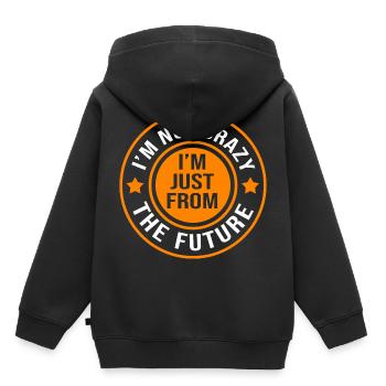 Voyage dans le temps - Sweat Premium à capuche enfant bio - noir - Dos - AI Model Kid Male (0cm)