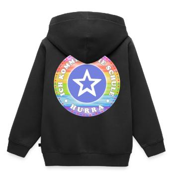 Einschulung Junge - erste Klasse - Kinder Premium Organic Hoodie - Schwarz - Hinten - AI Model Kid Male (0cm)