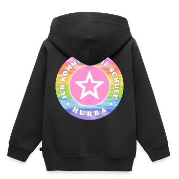 Ich komme in die Schule Mädchen Einschulung - Kinder Premium Organic Hoodie - Schwarz - Hinten - AI Model Kid Male (0cm)