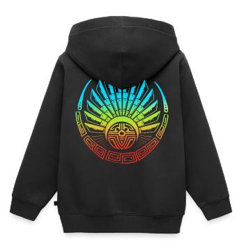 aztec Maya kalender Inka - Kinder Premium Organic Hoodie - Schwarz - Hinten - AI Model Kid Male (0cm)