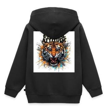 Eternal Tiger Pose - Kids Premium Organic Hoodie - black - Back - AI Model Kid Male (0cm)