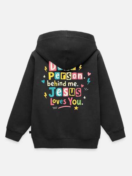 Jesus liebt dich positive Botschaft - Kinder Premium Organic Hoodie - Schwarz