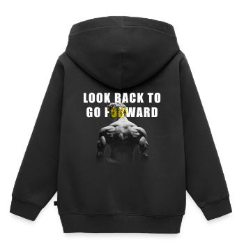 Sculpture motivationnelle - Sweat Premium à capuche enfant bio - noir - Dos - AI Model Kid Male (0cm)