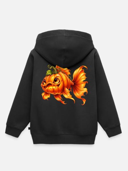 Kürbisfisch - Kinder Premium Organic Hoodie - Schwarz