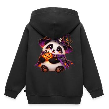 Pand'halloween süßer Panda - Kinder Premium Organic Hoodie - Schwarz - Hinten - AI Model Kid Male (0cm)