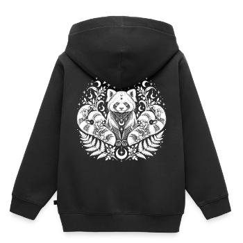 Himmlischer Roter Panda - Kinder Premium Organic Hoodie - Schwarz - Hinten - AI Model Kid Male (0cm)