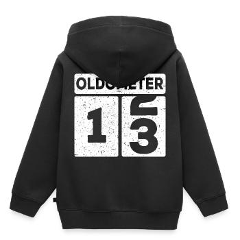 13e anniversaire 13 ans Drôle 13e anniversaire - Sweat Premium à capuche enfant bio - noir - Dos - AI Model Kid Male (0cm)