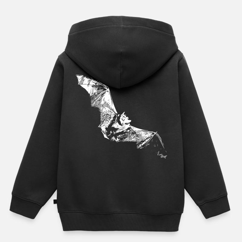 Fledermaus - Kinder Premium Organic Hoodie - Schwarz