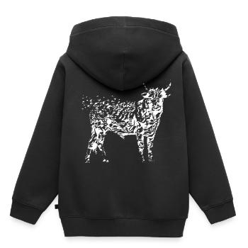 Stier - Kinder Premium Organic Hoodie - Schwarz - Hinten - AI Model Kid Male (0cm)